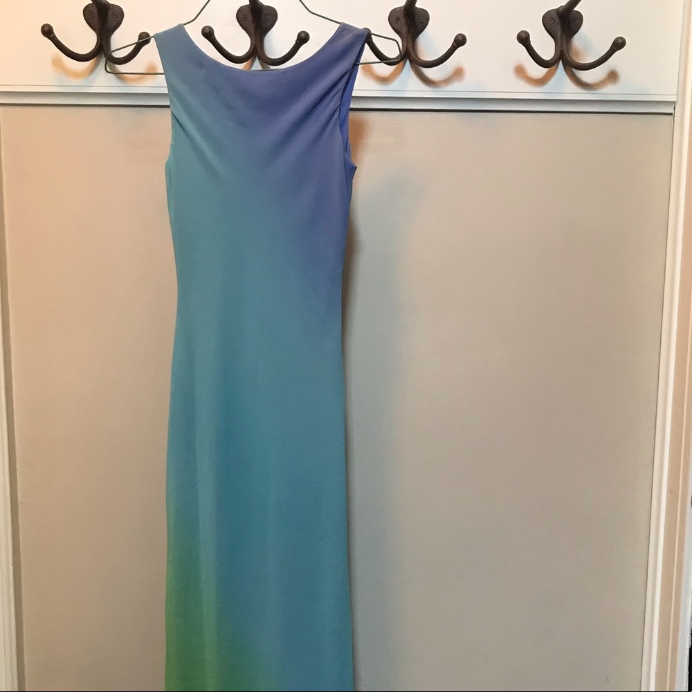 Ombré long silk sheath.  Erez Levy